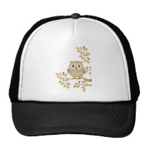 Búho musical del árbol gorros bordados