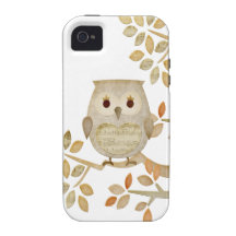Búho musical del árbol iPhone 4/4S carcasa