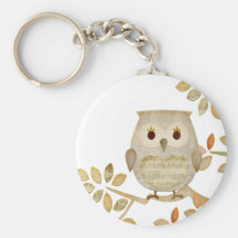 Búho musical del árbol llaveros personalizados