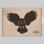 Búho Notecard personalizado silueta tarjetas