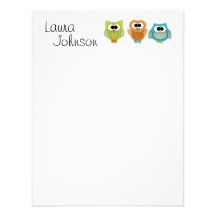 Búho Notecard plano Anuncios Personalizados