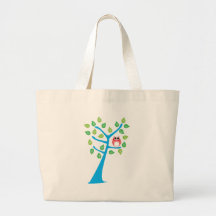 Búho rojo en árbol bolsas de mano