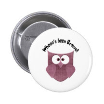 Búho rosado valiente pin