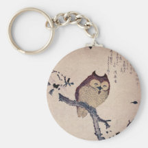 Búho sonriente japonés lindo llavero personalizado