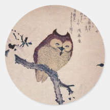 Búho sonriente japonés lindo pegatinas  