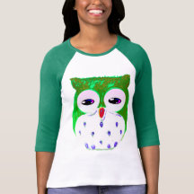 Búho verde camiseta