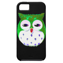 Búho verde fresco iPhone 5 Case-Mate cárcasa