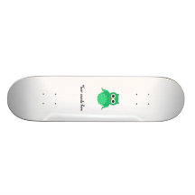 Búho verde lindo tabla de skate