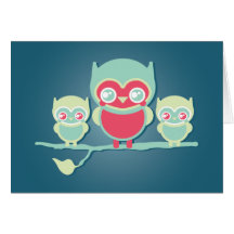 Búhos de Lil Munchkin Kawaii Tarjeta