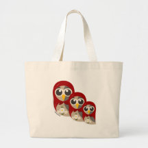 Búhos de Matryoshka Bolsa Lienzo