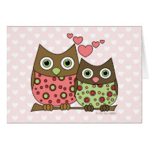 Búhos del amor felicitaciones