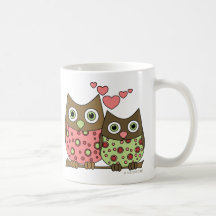 Búhos del amor taza de café