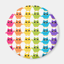 Búhos del arco iris iman para frigorífico