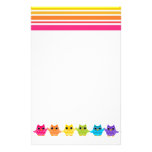 Búhos del arco iris papeleria de diseño