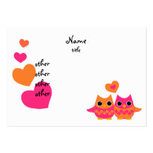 Búhos dulces del amor plantillas de tarjeta de negocio