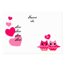 Búhos dulces del amor tarjetas de visita