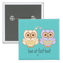 Búhos en amor pin