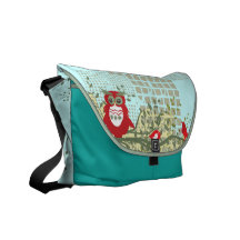 búhos en bolso del carrito de la rama bolsa messenger