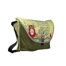 búhos en bolso del carrito de la rama bolsas de mensajería