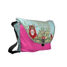 búhos en bolso del carrito de la rama bolsas messenger