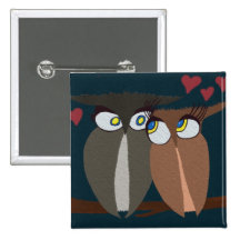 Búhos enamorados de abrazo pins