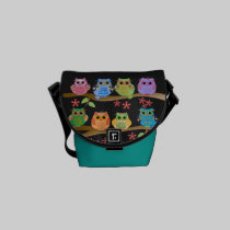 Búhos lindos de encargo en la mini bolsa de mensaj bolsas messenger