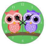 búhos lindos relojes de pared
