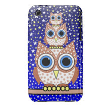 búhos manchados marrón lindo Case-Mate iPhone 3 funda