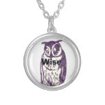 Búhos púrpuras personalizados luna y estrellas joyerías