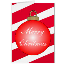 Bulbo rojo del navidad tarjeton
