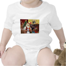 Bull terrier de Santa (blanco) Camisetas
