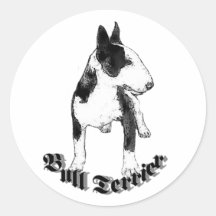 Bull terrier pegatina redonda