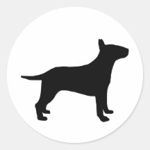 Bull terrier pegatina redonda