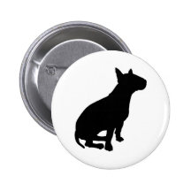Bull terrier que se sienta pins