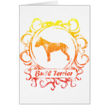 Bull terrier resistido con clase tarjetas