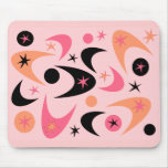 Bumerán rosado y negro retro de Starburst Alfombrilla De Ratones