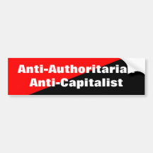 bumpersticker anti-autoritario del anti-capitalist etiqueta de parachoque