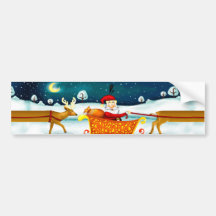 Bumpersticker de los ciervos de Santa del navidad  Pegatina De Parachoque