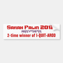 Bumpersticker de Sarah Palin I-QUIT-AROD Pegatina De Parachoque