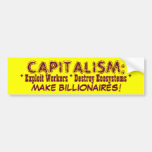 Bumpersticker del CAPITALISMO Etiqueta De Parachoque