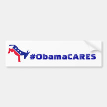 bumpersticker del #ObamaCARES Pegatina De Parachoque