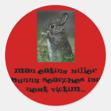bunny1, conejito antropófago del asesino busca par pegatina redonda