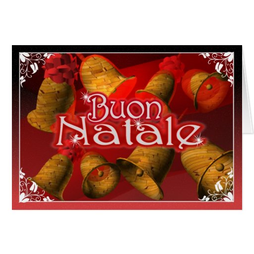 Buon Natale - campanas de madera de las Felices Na Felicitación