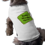 Burbuja de la charla del verde del personalizar ropa para mascota