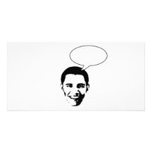 Burbuja del pensamiento de Obama Tarjeta Personal Con Foto
