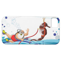 Burbuja Papá Noel y Seahorse iPhone 5 Carcasas