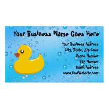 Burbujas Ducky/azules de goma lindas Plantilla De Tarjeta De Negocio