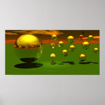 Burbujas en el poster surrealista ligero