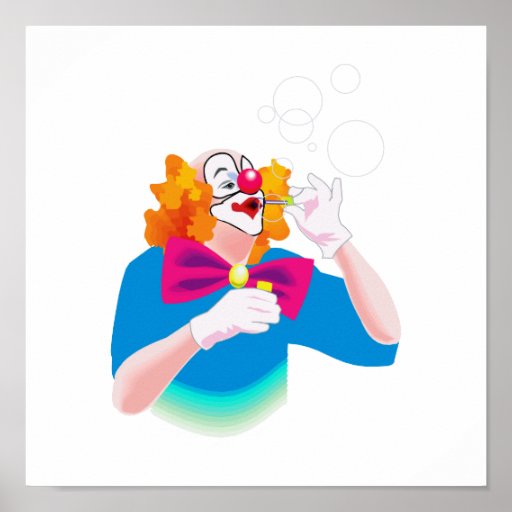 burbujas que soplan del payaso impresiones