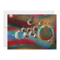Burbujas y planetas abstractos del cuervo invitaciones